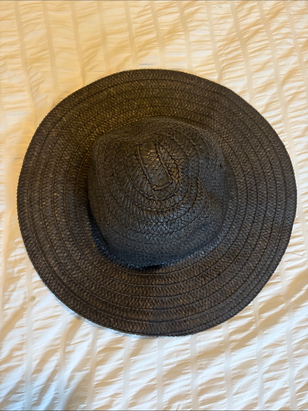 Time and Tru Black Woven Straw Sun Hat